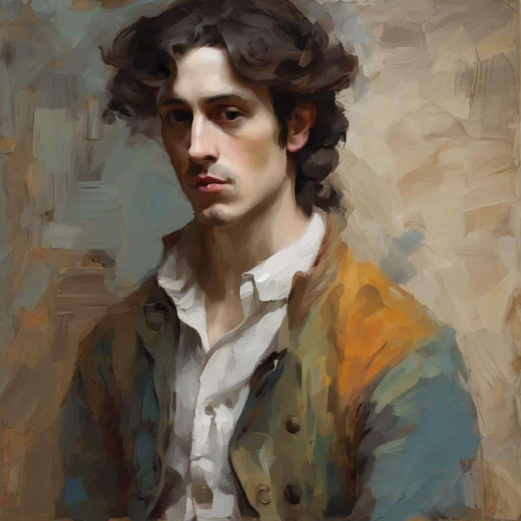 Άνδρας πορτρέτο σε σύγχρονο αφηρημένο στυλ, τέχνη και δημιουργικότητα στην τέχνη.