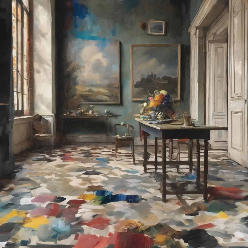 Ζωγραφική και εξέλιξη στη σύγχρονη τέχνη, δημιουργία και τέχνες, δυναμική καλλιτεχνική έκφραση.